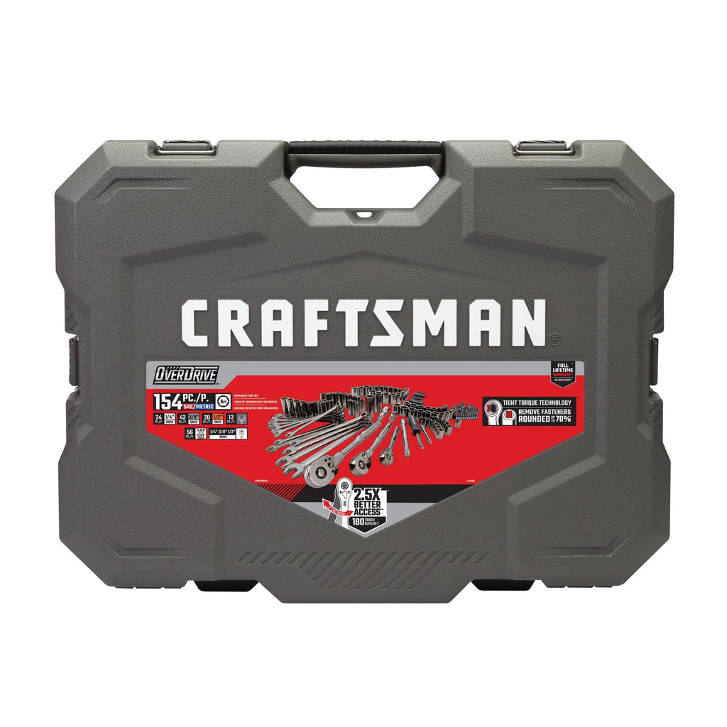 154-Piece Gunmetal Chrome Mechanics Tool Set with Hard Case A189