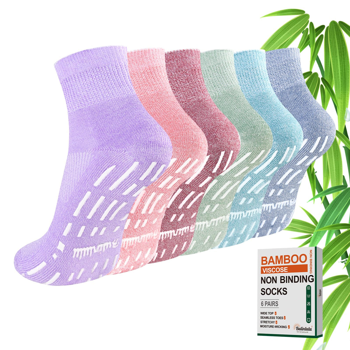Non Slip Diabetic Ankle Socks 6 Pairs D711242