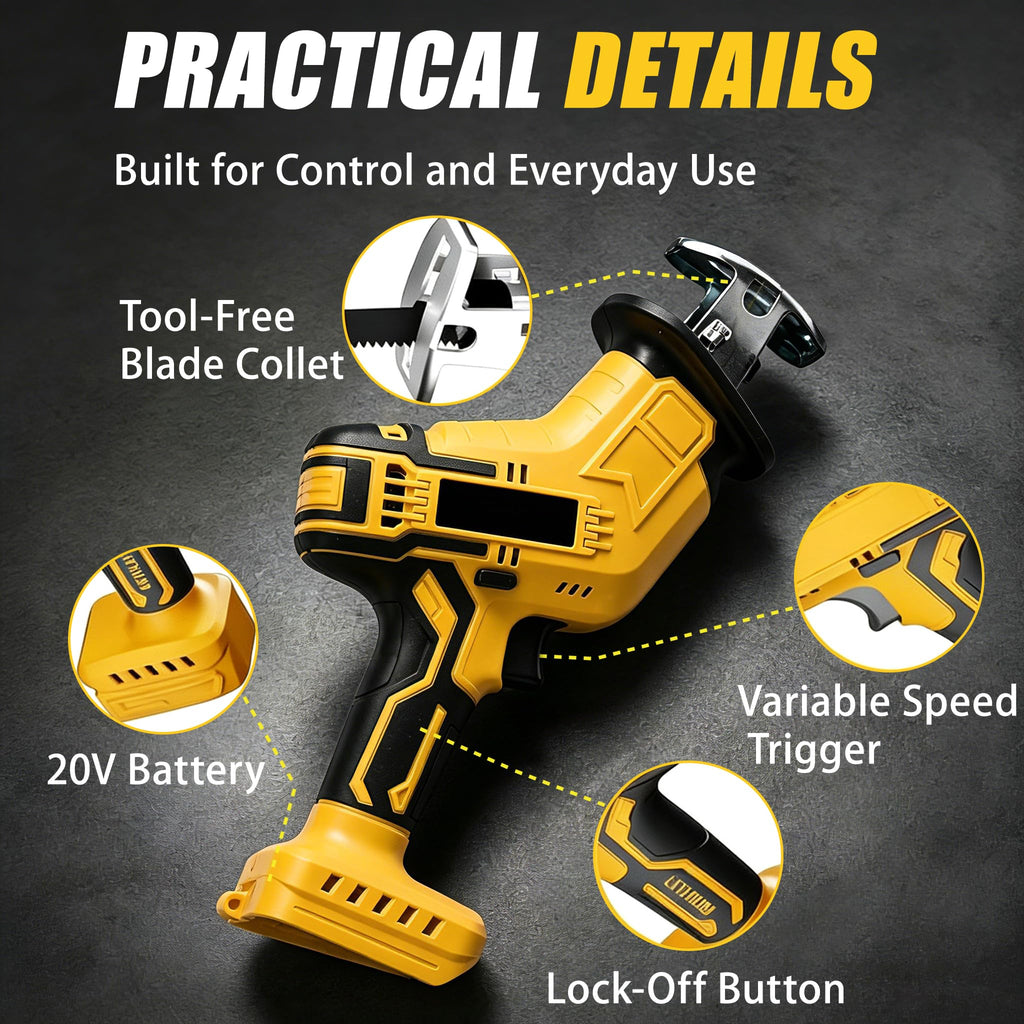 Cordless Reciprocating Saw 400W 3000RPM with 4 Saw Blades J88555