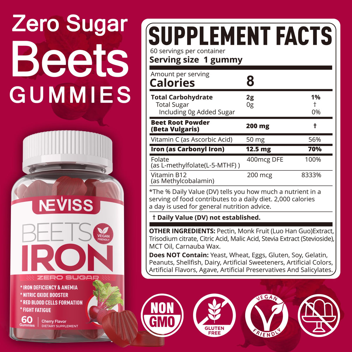 Beet Root Gummies with Iron K4127