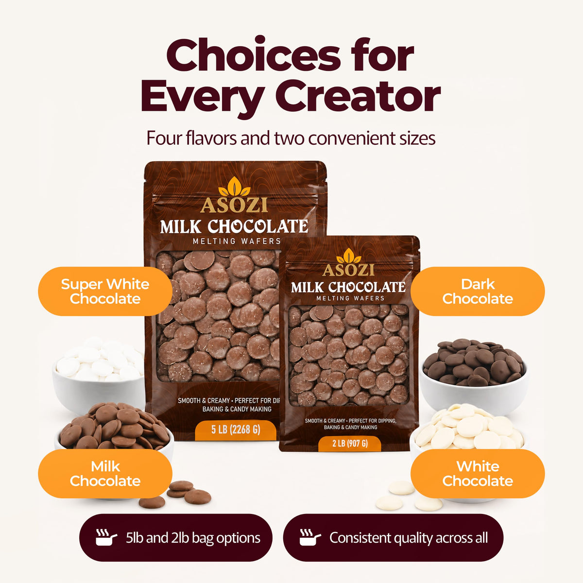 Milk Chocolate Melting Wafers 5lb H752814