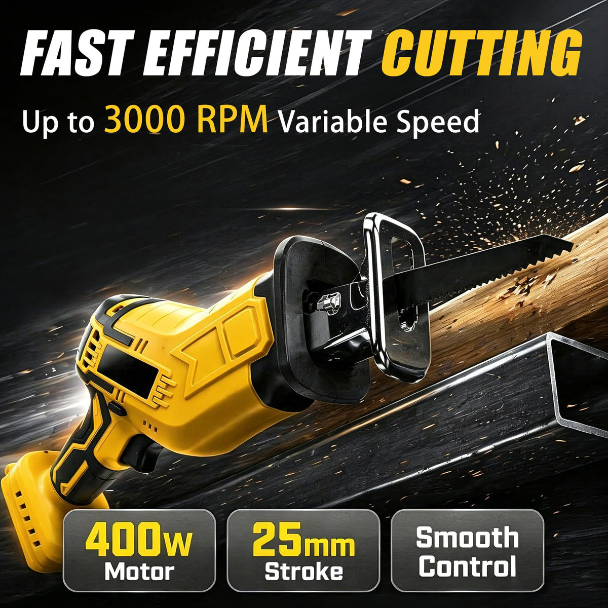 Cordless Reciprocating Saw 400W 3000RPM with 4 Saw Blades J88555
