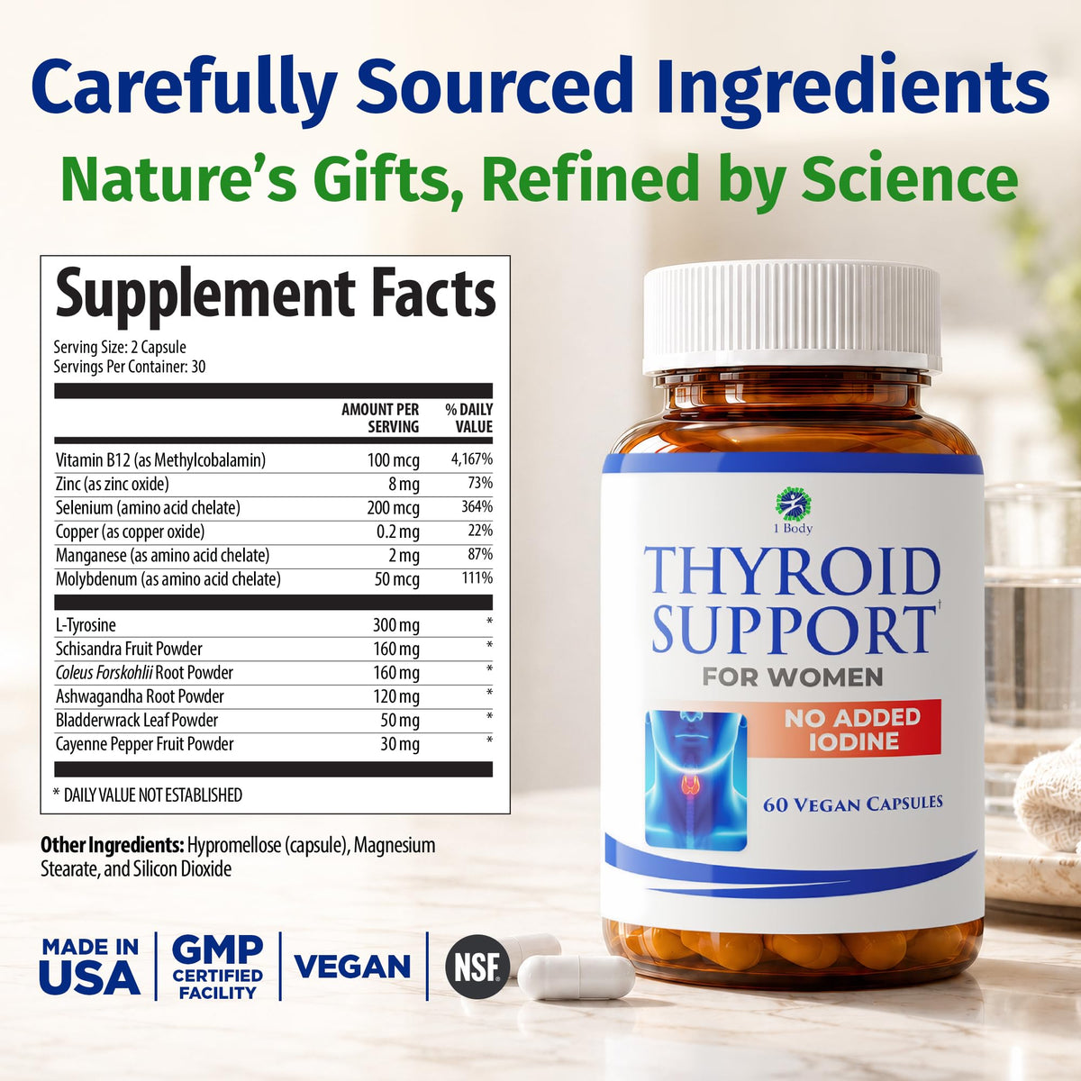 60 Vegan Thyroid Support Capsules K531
