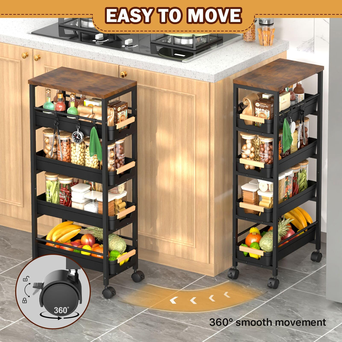 Slim Storage Cart with Wheels E3931