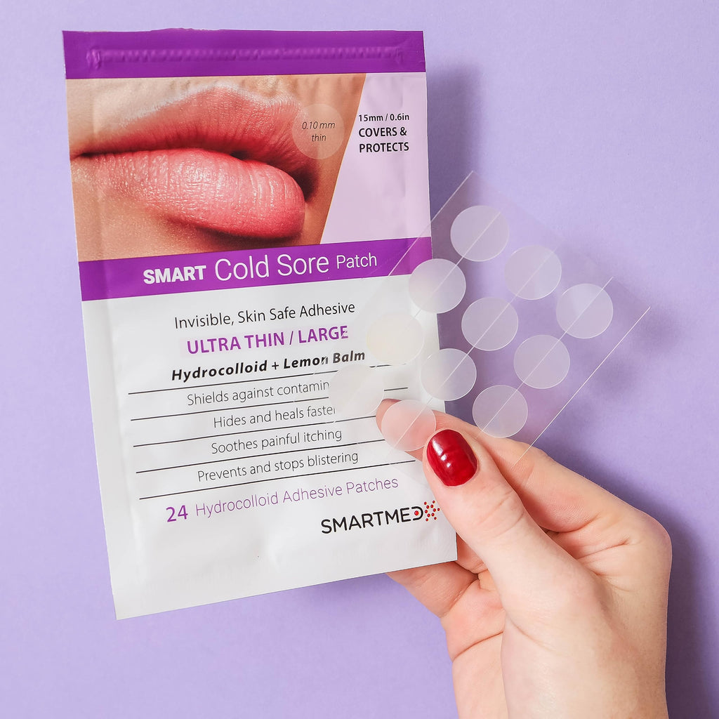15 mm Hydrocolloid Cold Sore Patches with Lysine, Honey, Zinc & Lemon Balm, 24 Count J904