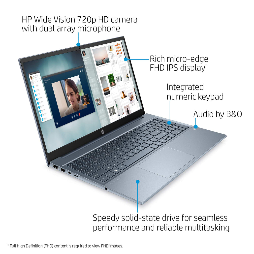 15.6" FHD Laptop AMD Ryzen 5 5500U 8GB 512GB SSD Windows 10 Horizon Blue C452753