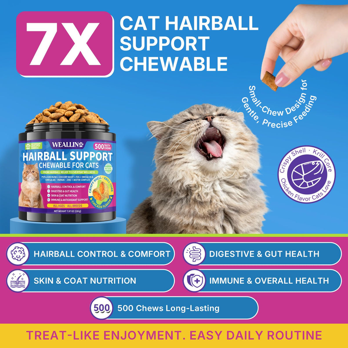 Cat Hairball Support Chews 500 Chews E415501