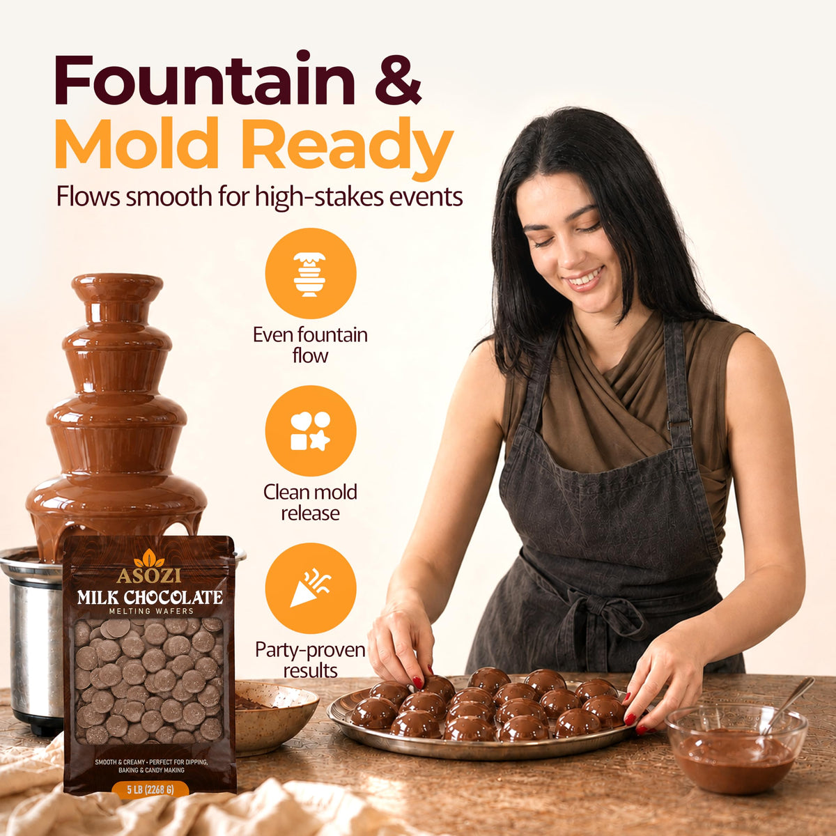 Milk Chocolate Melting Wafers 5lb H752814