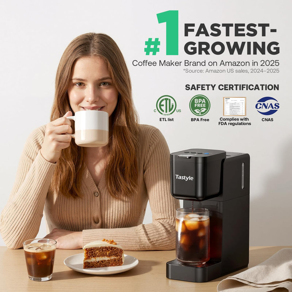 Single Serve Coffee Maker Hot and Iced Black A906