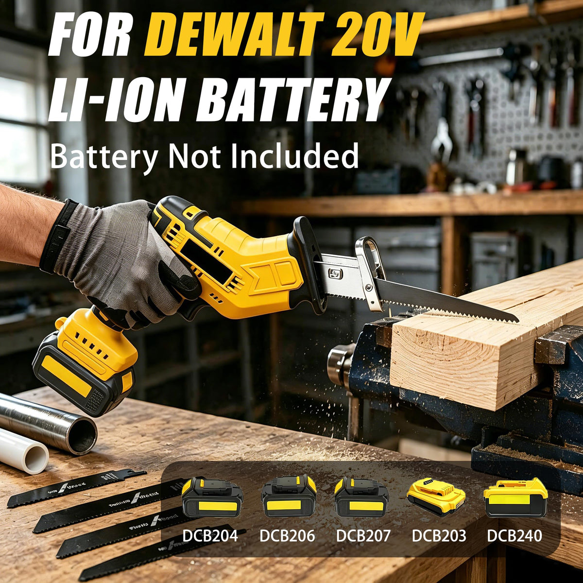 Cordless Reciprocating Saw 400W 3000RPM with 4 Saw Blades J88555
