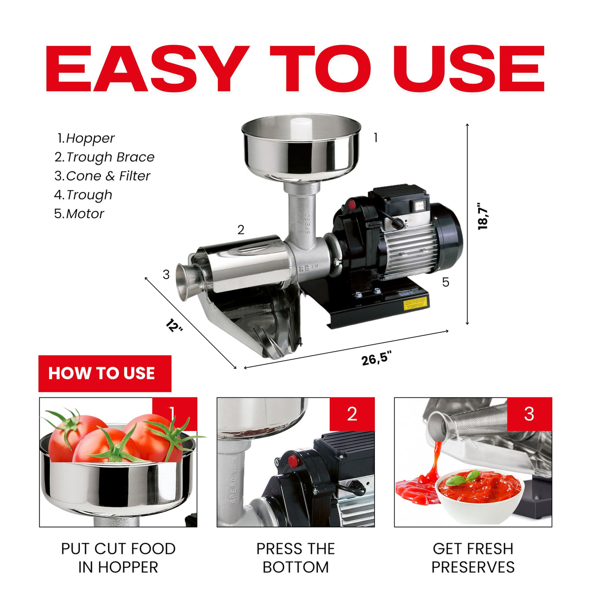 Electric Tomato Strainer 650W Y776