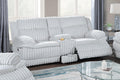 Light Gray Corduroy Reclining Loveseat with Console and Drawer Storage D11640