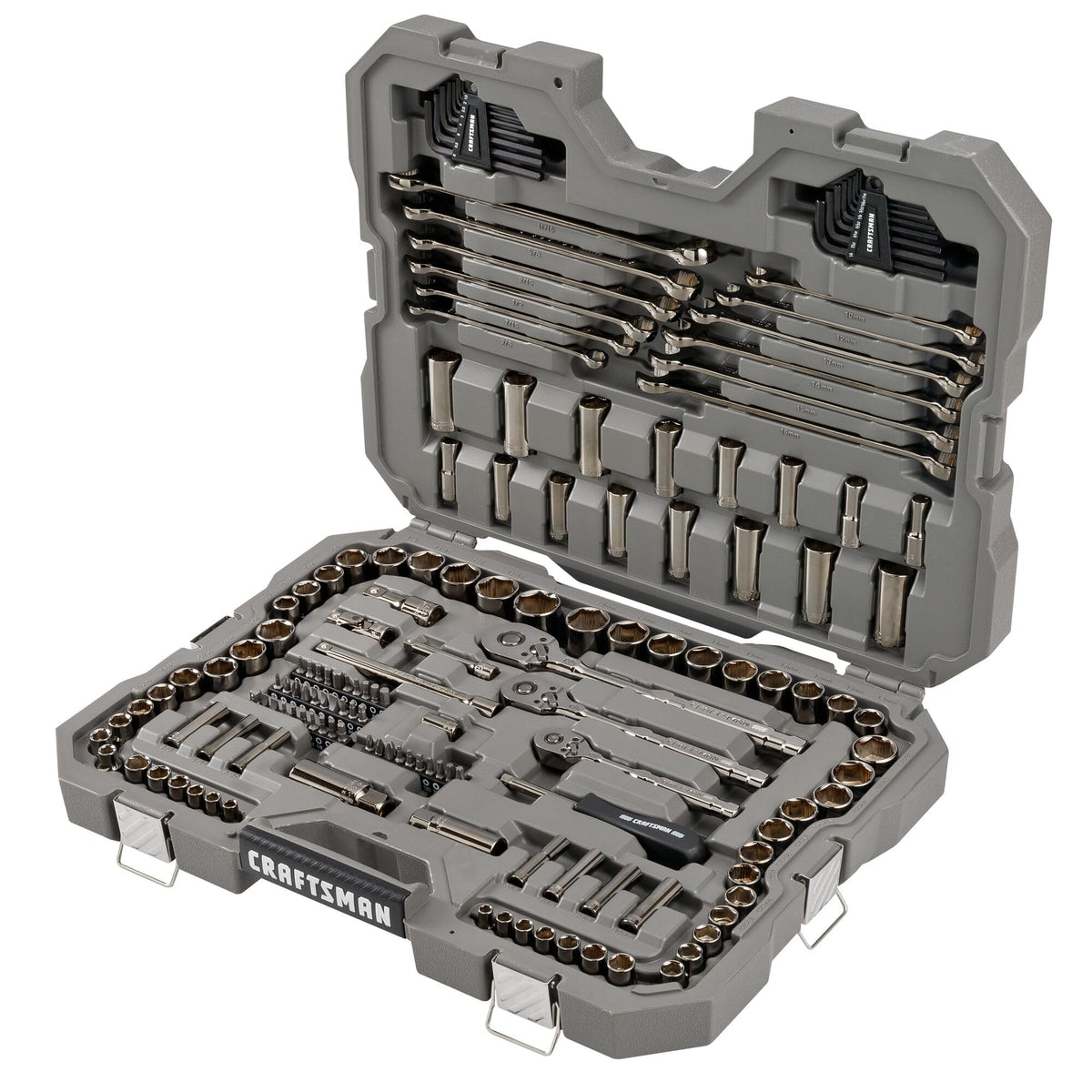 154-Piece Gunmetal Chrome Mechanics Tool Set with Hard Case A189