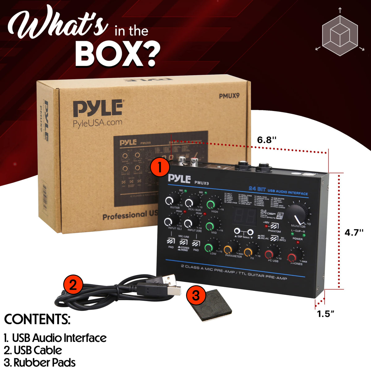 USB Audio Interface with Digital Effects and Phantom Power Z3219