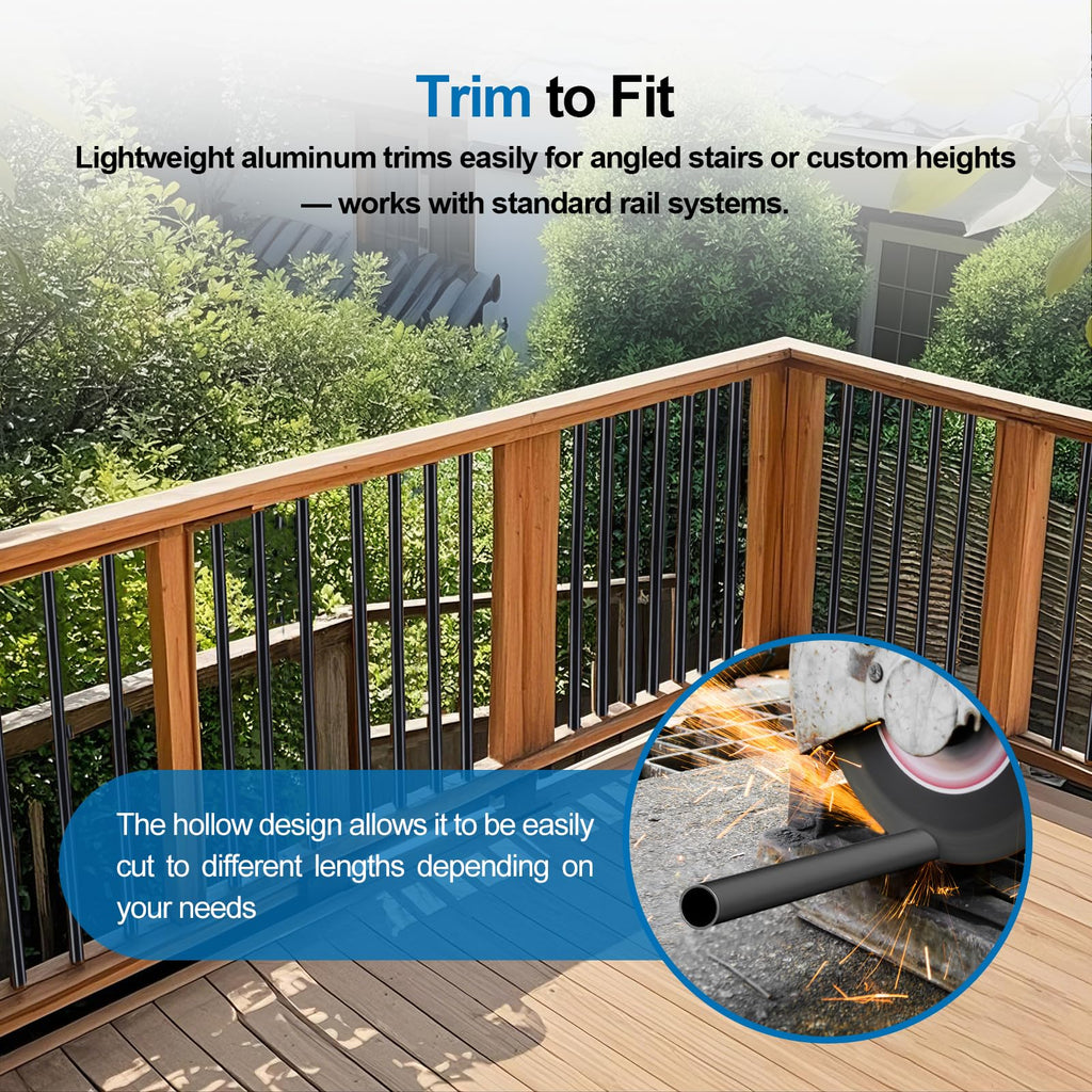 Black Aluminum Deck Balusters 32in x 3/4in 100 Pack P28614