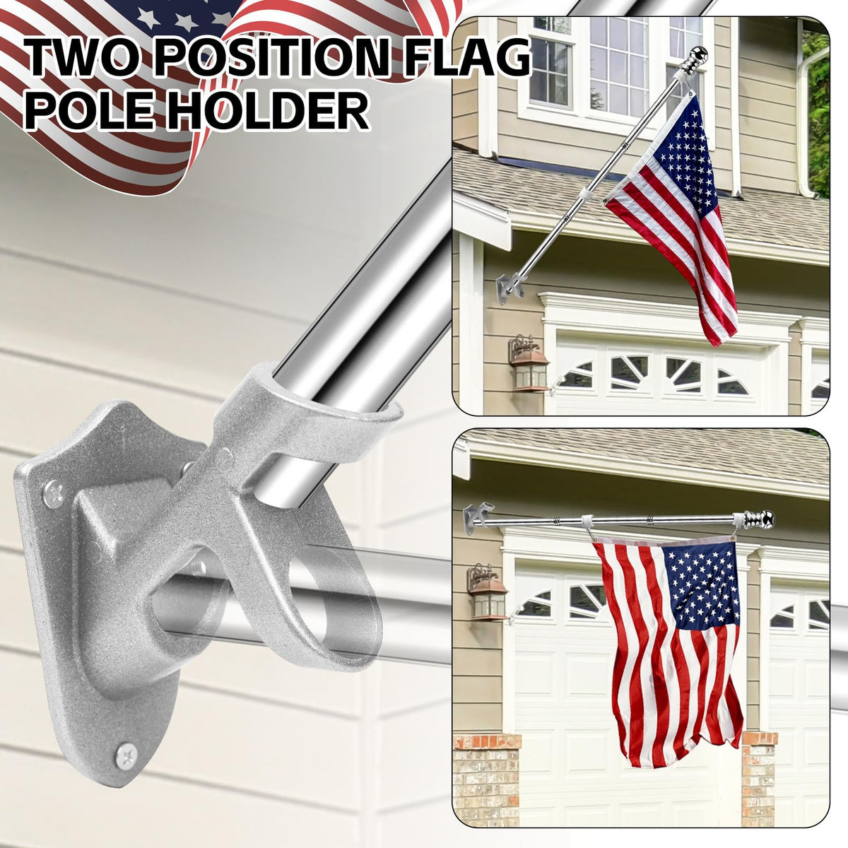 5 FT Flag Pole Kit with 3x5ft American Flag Stainless Steel Q72250