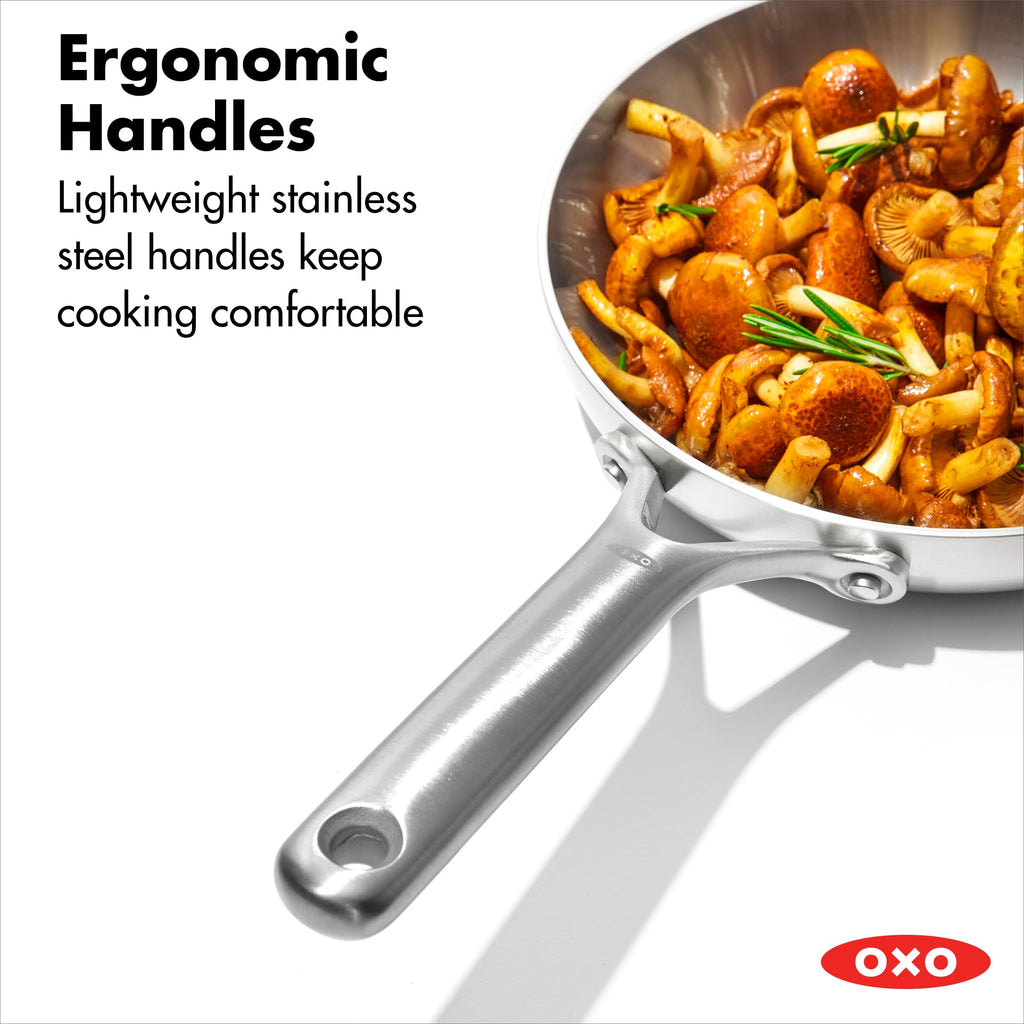 10 Piece Stainless Steel Cookware Set with Ceramic Nonstick Frying Pan I45761