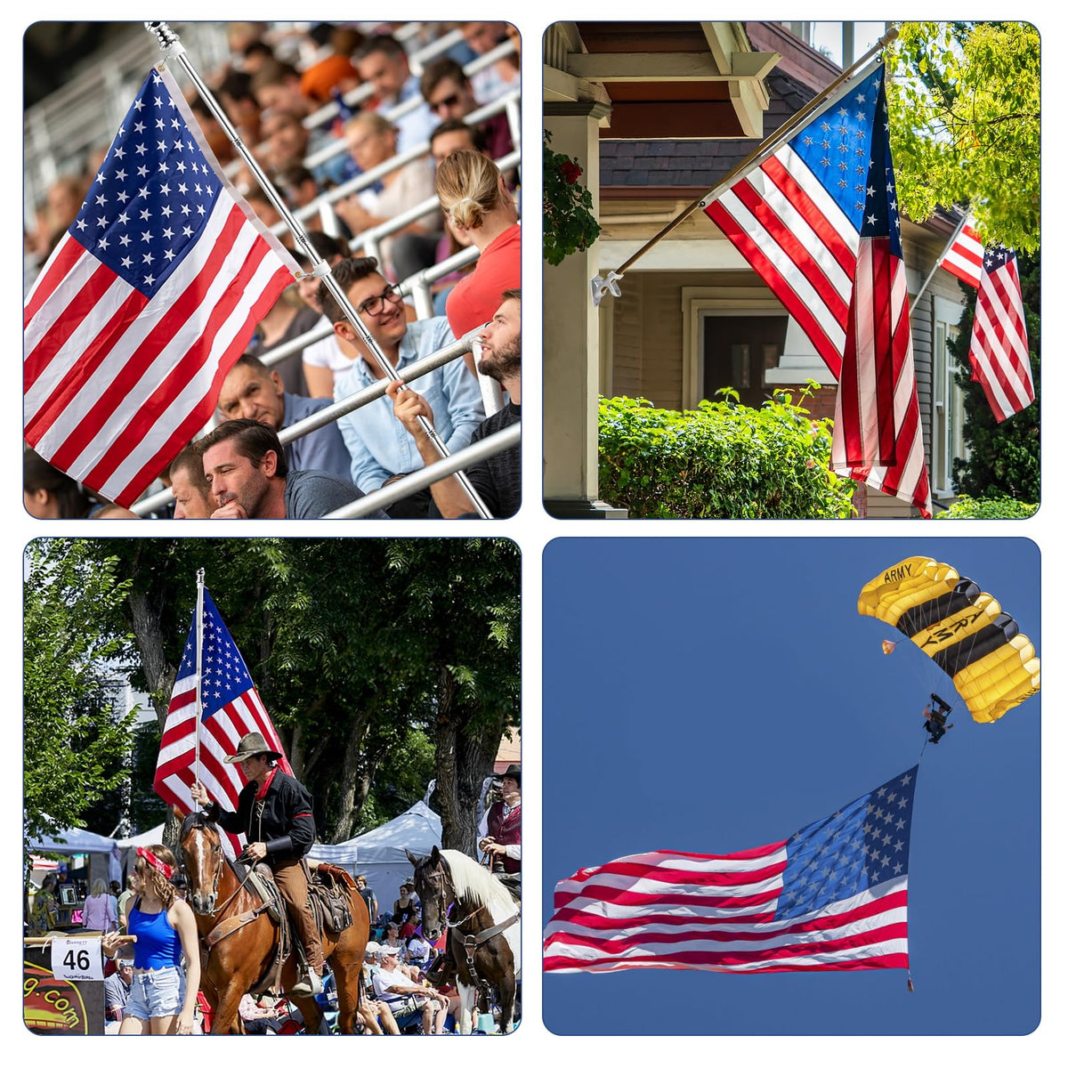 5 FT Flag Pole Kit with 3x5ft American Flag Stainless Steel Q72250