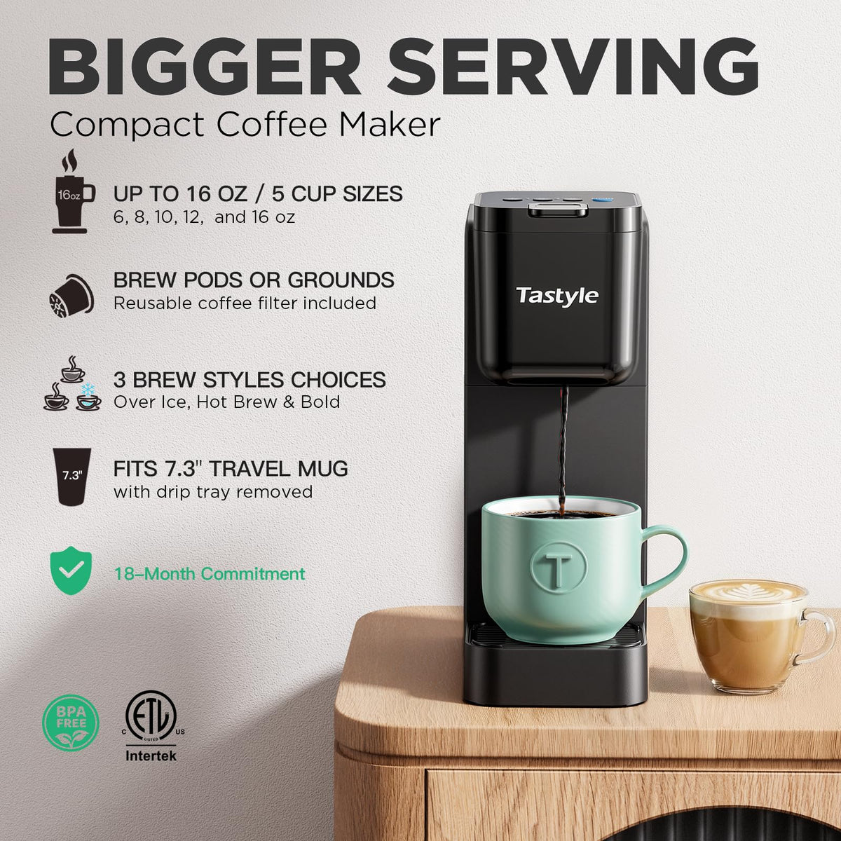 Single Serve Coffee Maker Hot and Iced Black A906