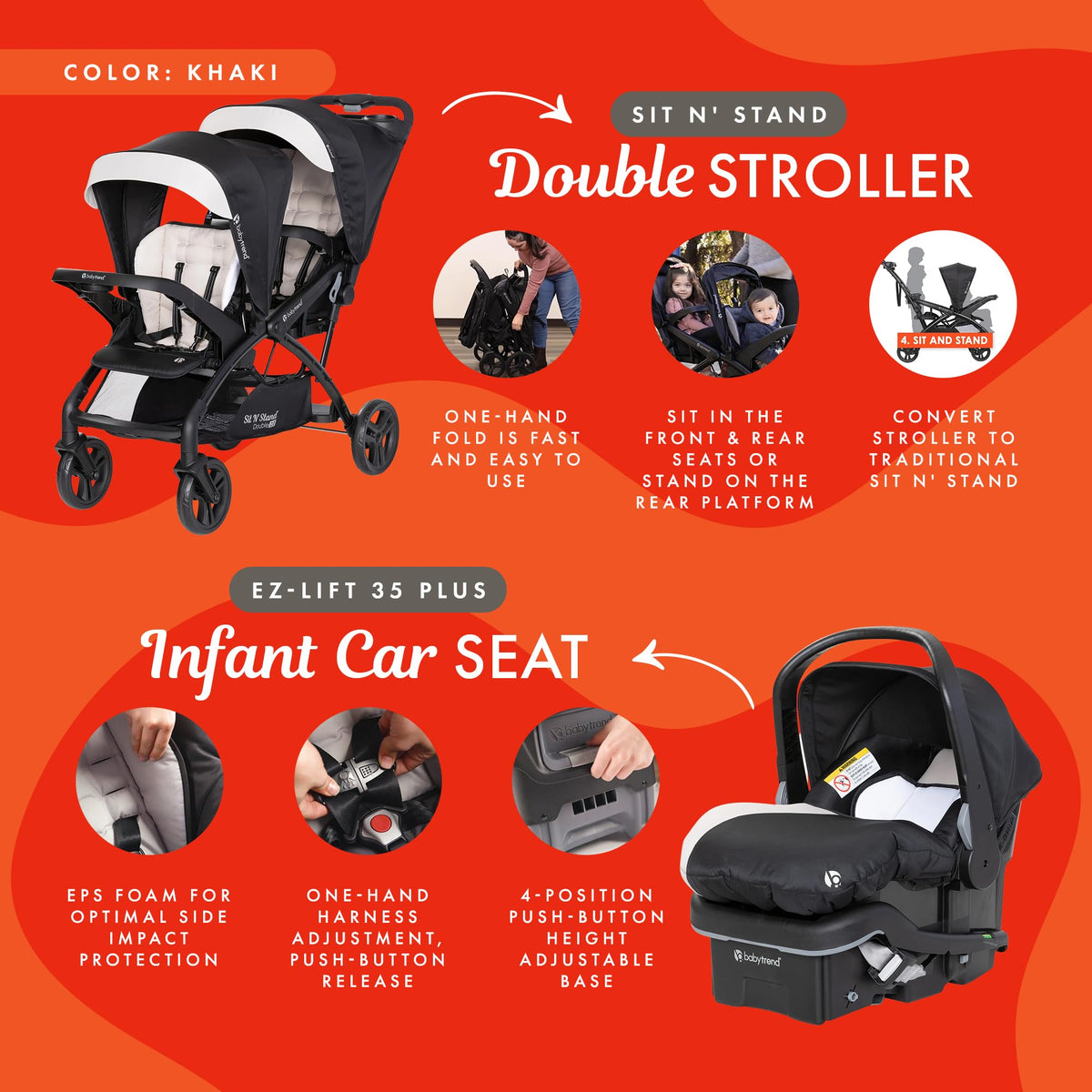 Double Stroller & 2 Car Seats R7137