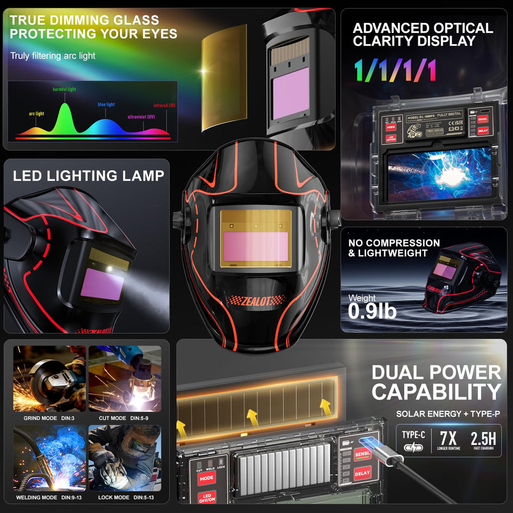 Auto Darkening Welding Helmet O348