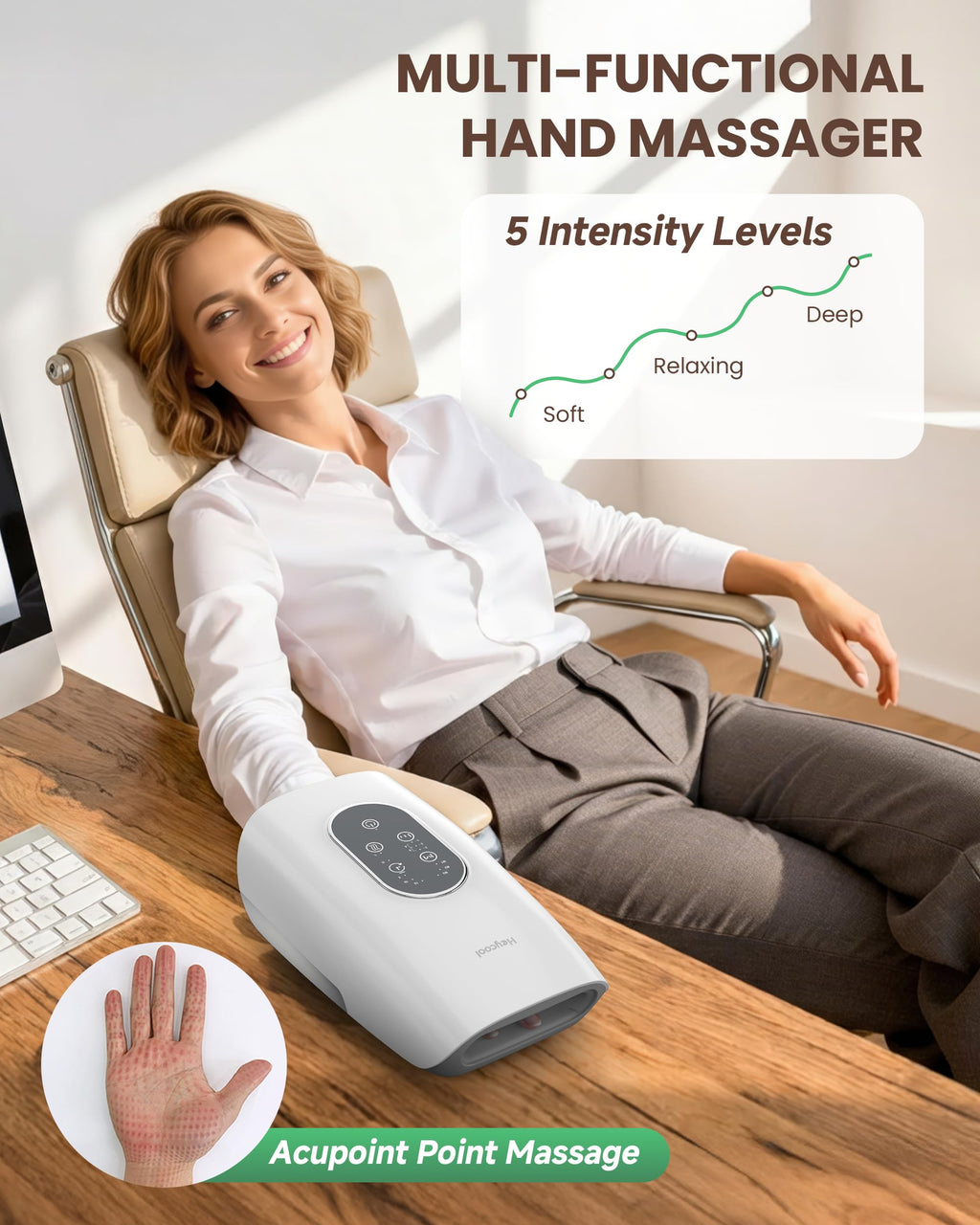 Cordless Hand Massager with Heat Compression Q966