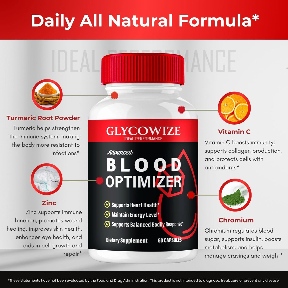 All Natural Blood Support Capsules 60 Capsules J837379