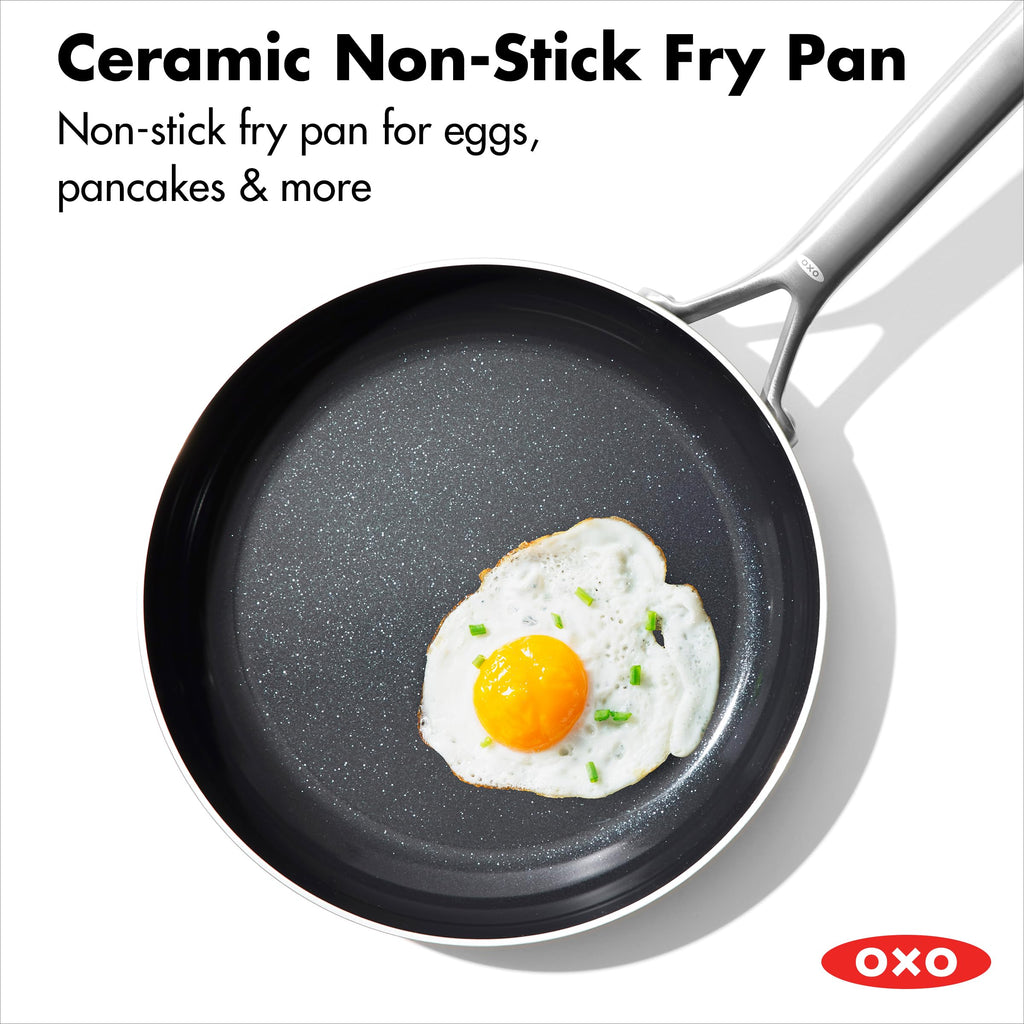 10 Piece Stainless Steel Cookware Set with Ceramic Nonstick Frying Pan I45761