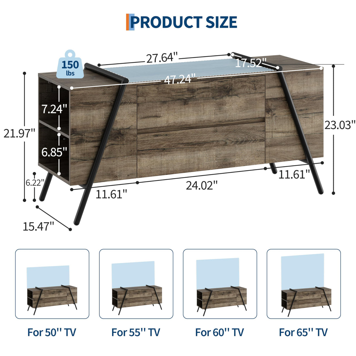 TV Stand with 2 Drawers O953704