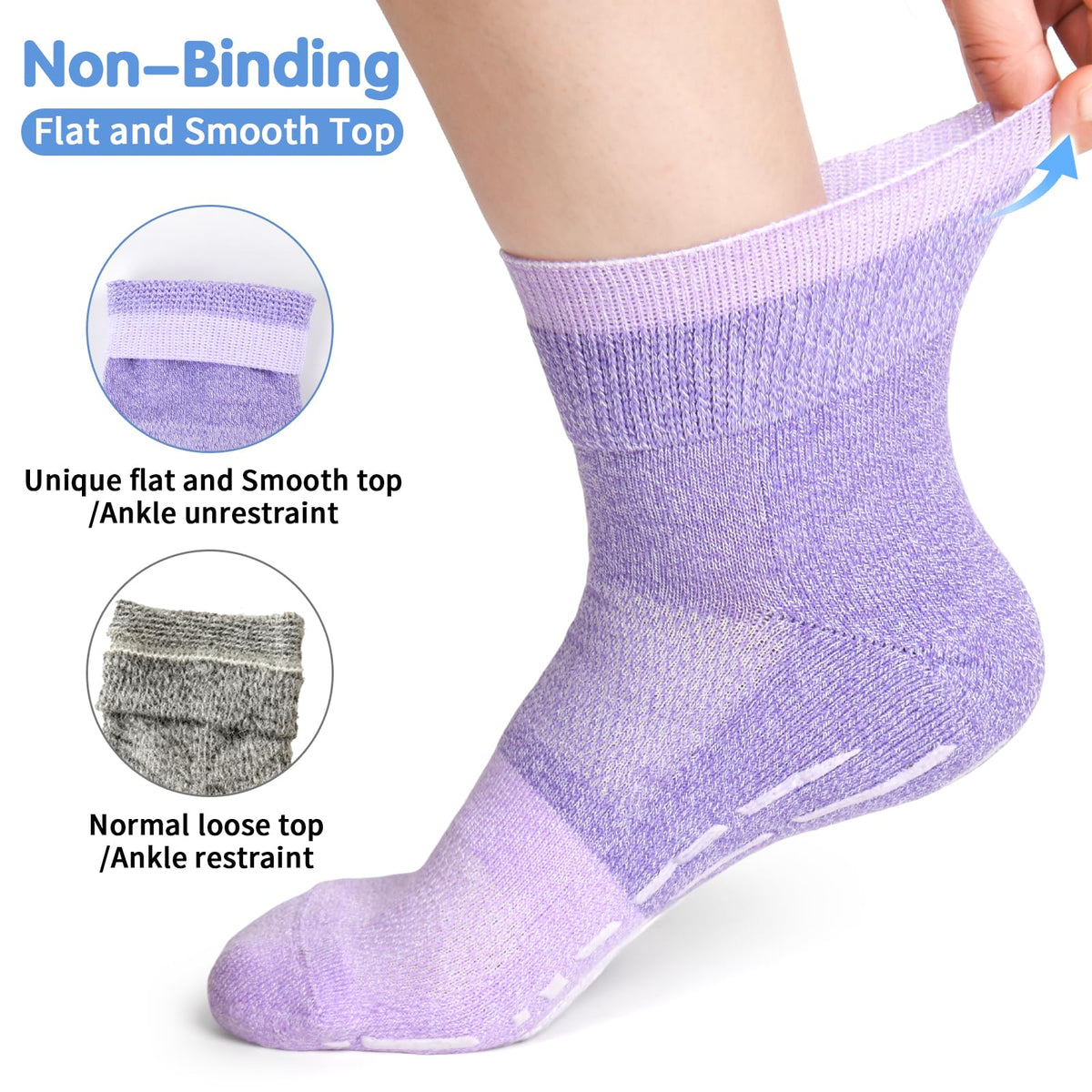 Non Slip Diabetic Ankle Socks 6 Pairs D711242