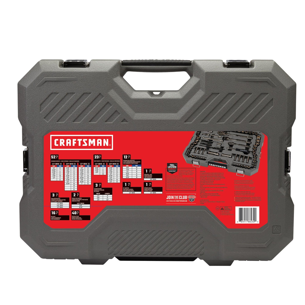 154-Piece Gunmetal Chrome Mechanics Tool Set with Hard Case A189