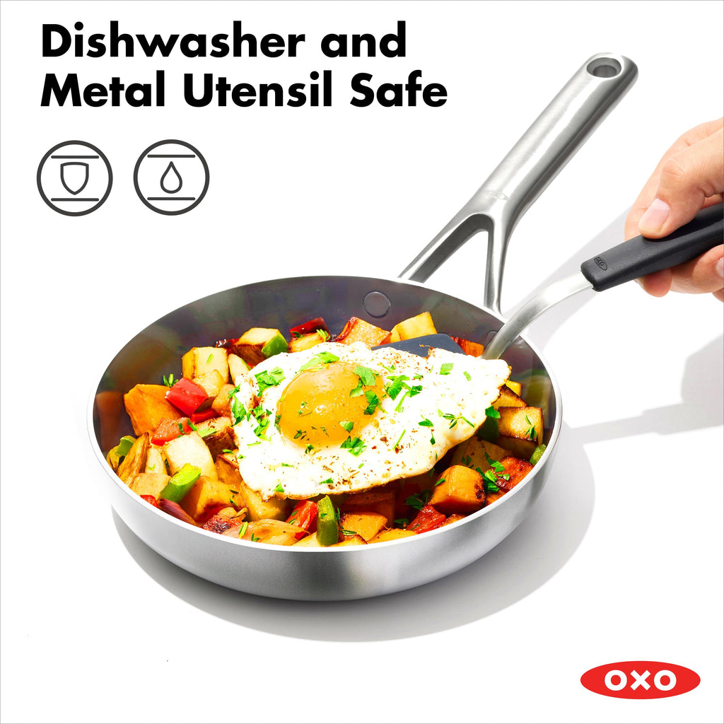 10 Piece Stainless Steel Cookware Set with Ceramic Nonstick Frying Pan I45761