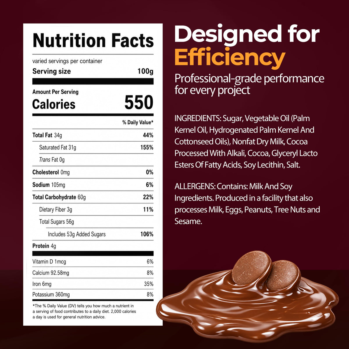 Milk Chocolate Melting Wafers 5lb H752814