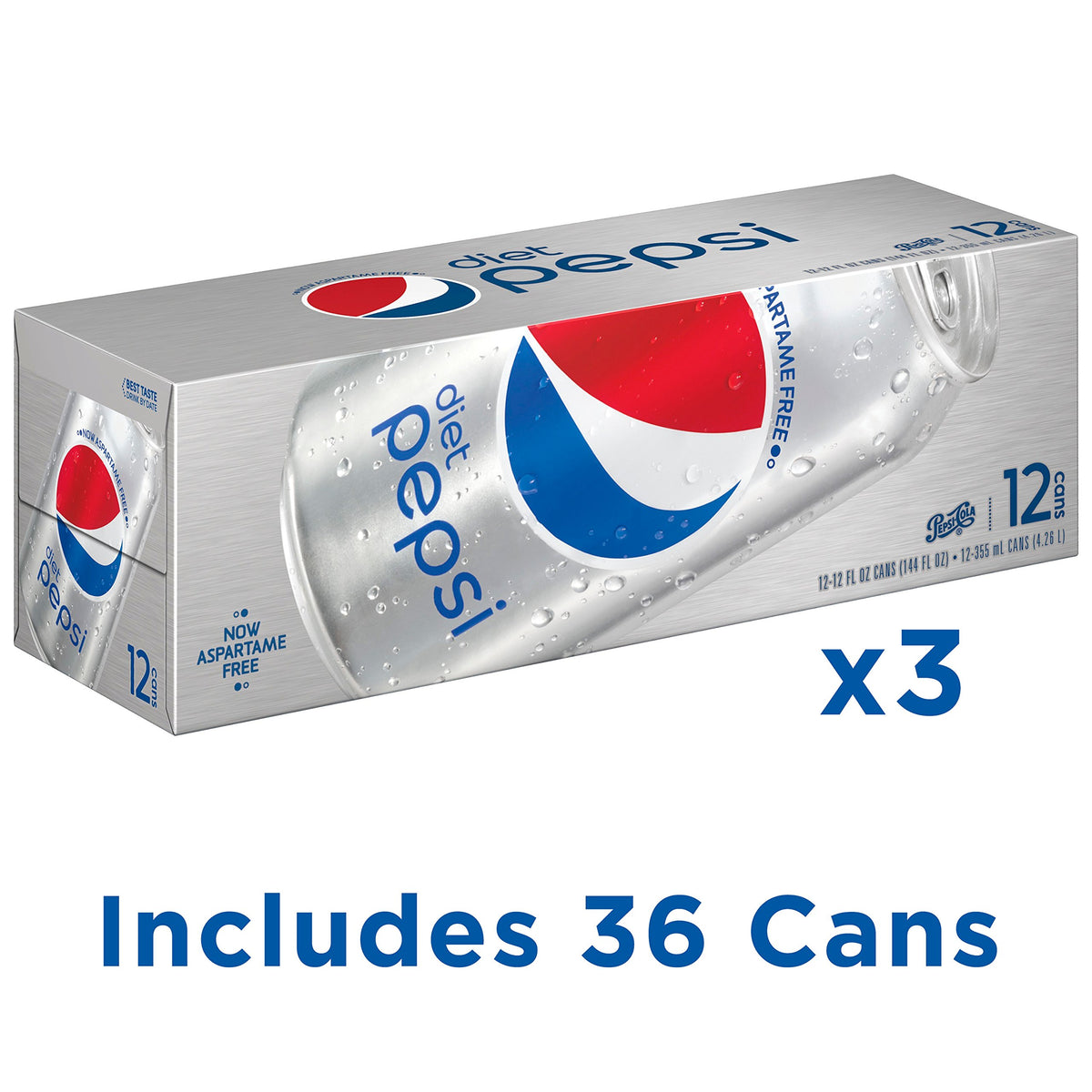 Diet Pepsi Soda 12 fl oz 36 Cans F456