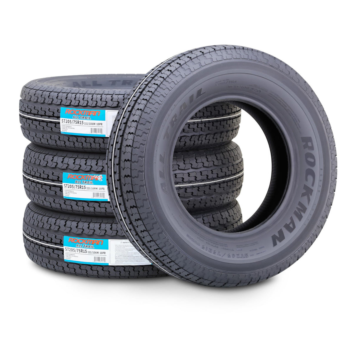 Heavy Duty Trailer Tire ST205/75R15 10-Ply Set4 E705998
