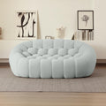 Light Grey Curved Upholstered Sofa E6508
