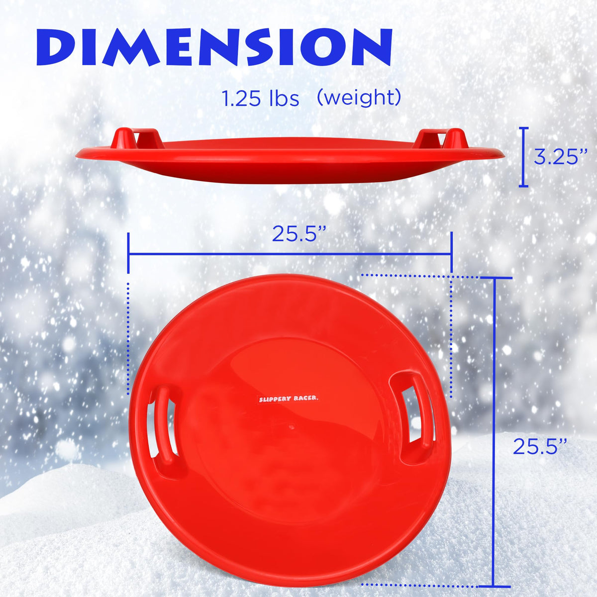 Heavy-Duty Cold Resistant Plastic Snow Sled with Handles P179723