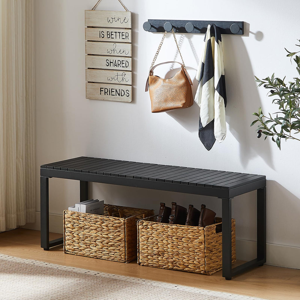 Black 2-Person Outdoor Bench I52807