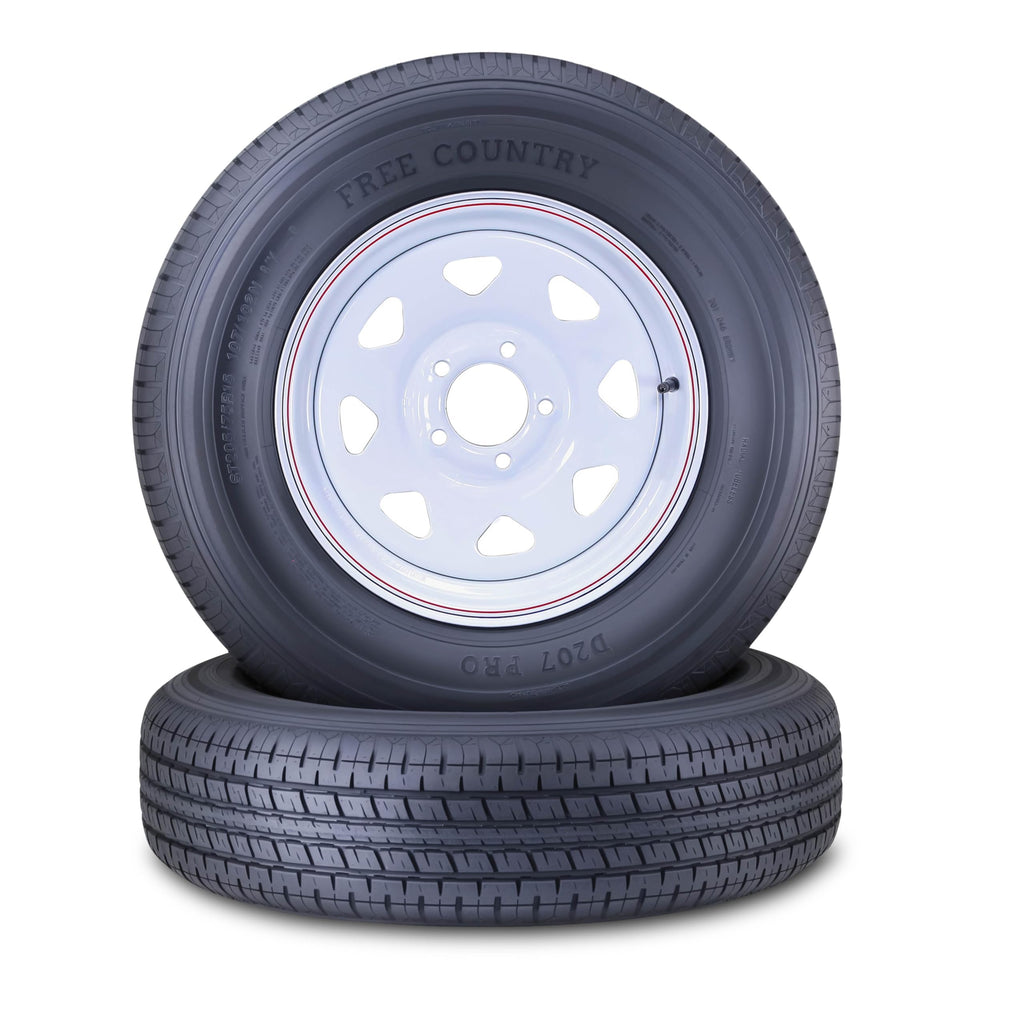 Trailer Tire Wheel ST205/75R15 8PR 5X4.5 White Spoke Pk2 X903