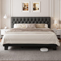 King Size Upholstered Platform Bed with Headboard Q2643