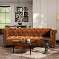 Burnt Orange Performance Velvet Tufted Chesterfield Sofa L499
