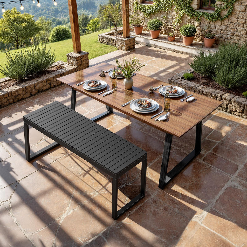 Black 2-Person Outdoor Bench I52807