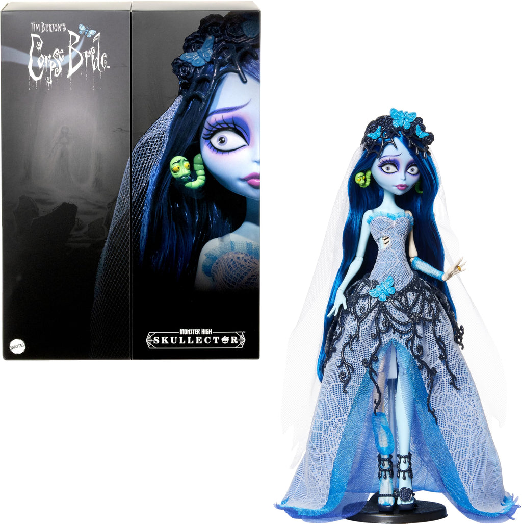 Corpse Bride Emily Doll in Spiderweb Wedding Dress with Accessories K4307